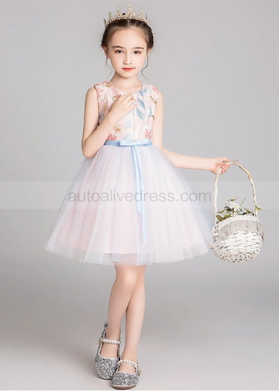 Embroidery Lace Tulle Flower Girl Dress Kid Party Dress